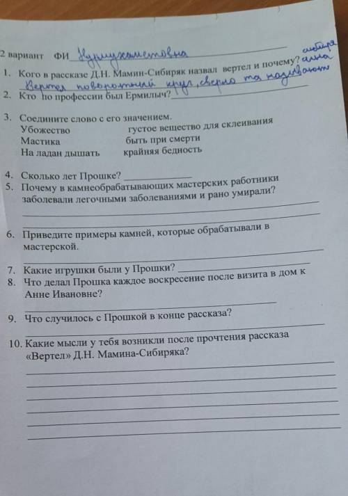 Шил2. Кто по профессии был Ермилыч?саяre you3. С
