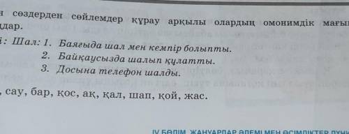 плс до завтра Берілген сөздерден сөйлемдер құрау арқылы олардың омонимдік мағынасын анықтаңдар 