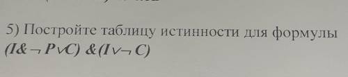 Постройте таблицу истинности для формулы 