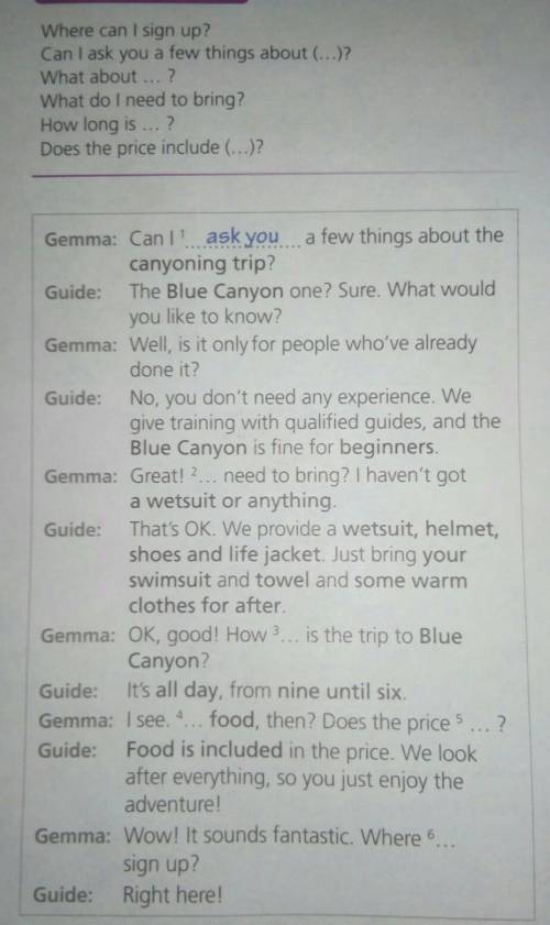Complete the conversation with the useful language.