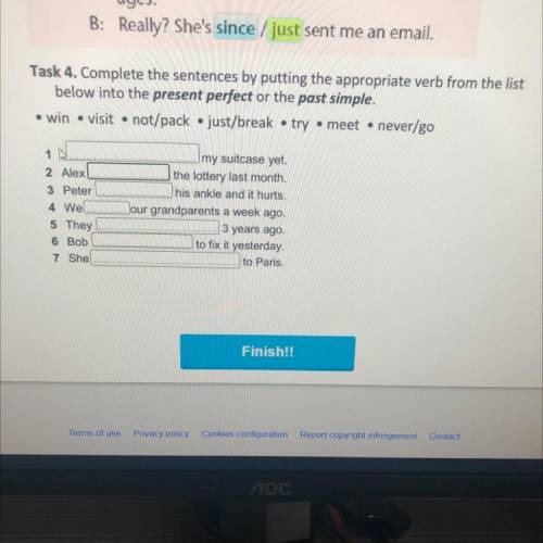 Task 4. Complete the sentences by putting the appropriate verb from the list below into the present