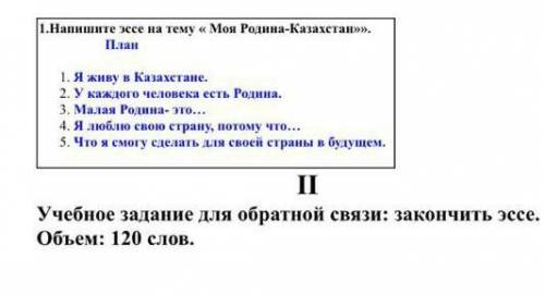 Напишите эссе на 120 слов. план на фото