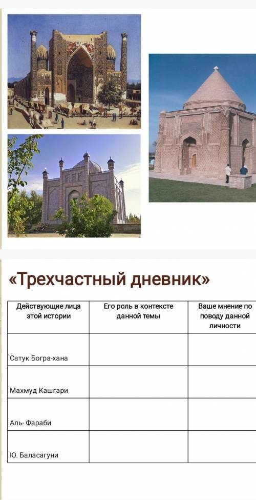 История Казахстана Трёх Частный дневник 6класс 