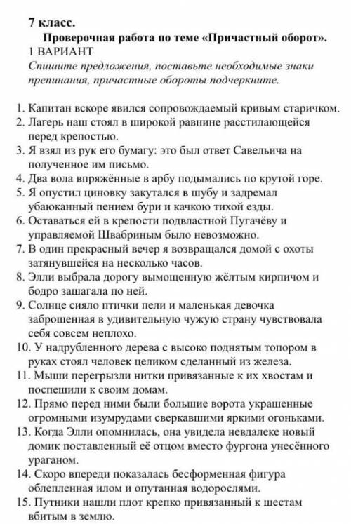 проверочная работа 7 класс 