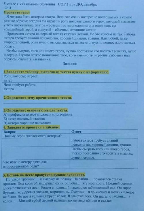 Русский язык 5 класс соч 2 четверть