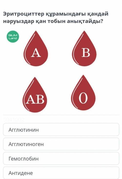 Эритроциттер курамыеда кандай нарауыздар кан тобын аныктайды