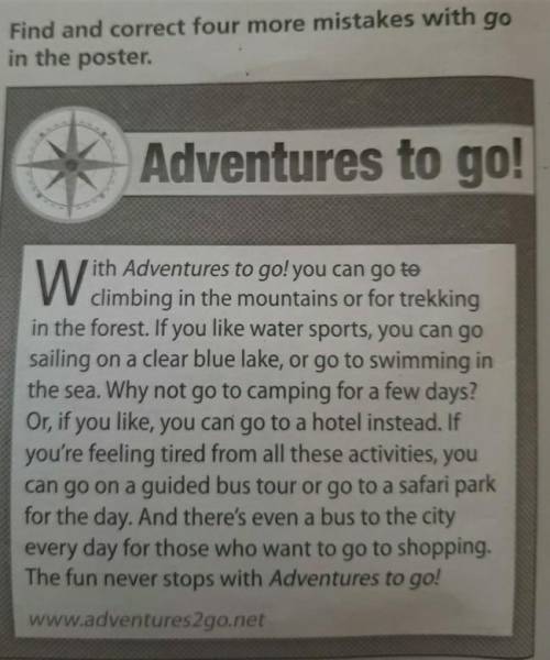 Find and correct four more mistakes with go in the poster 