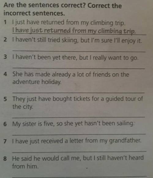 Are the sentences correct? correct the incorrect sentence 