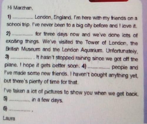 Look at the email. Who is sending it? Who to? Where is Laura?по тексту
