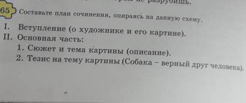 Составьте план сочинения опираясь на данную схему