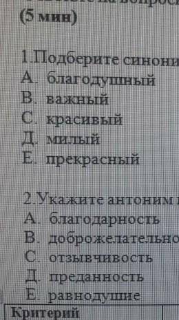 Сор по русскому языку первая синонимы к слову добрый