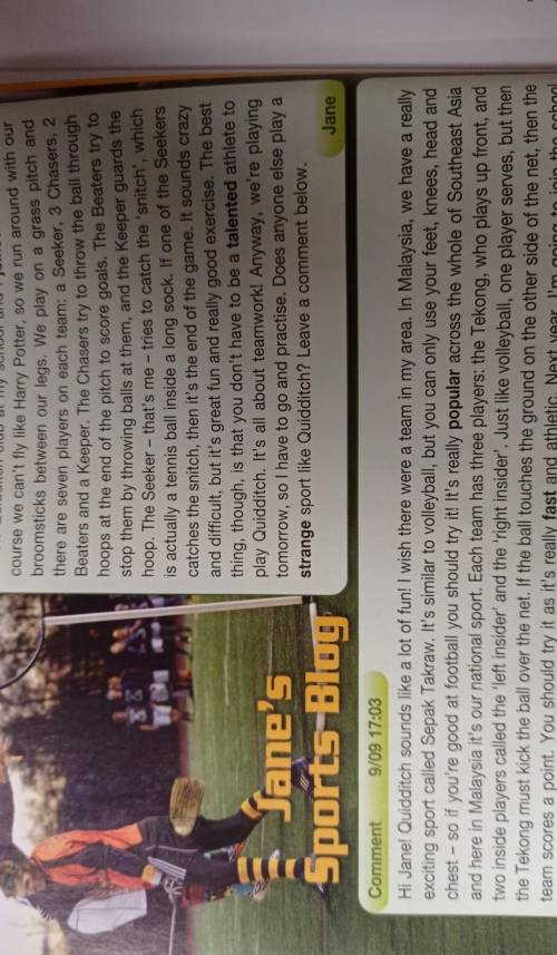 Look at the picture . What is Quidditch? How is Harry Potter related to it?