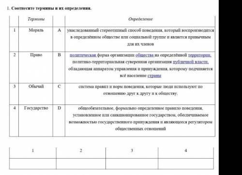 Соотнесите термины и их определения