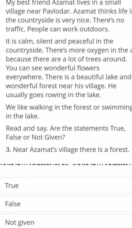 Near Azamat's village there is a forest