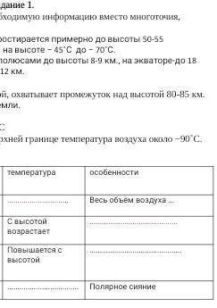 Перечерти таблицу, вставь необходимую информацию вместо многоточия, Ключевые слова- -Находится на