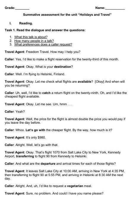 Summative assessment For The Unit holidays and Travel grade 7 барлық жауаптары бар ма? Блин дайте