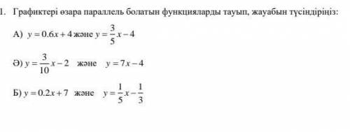 Найдите функции, графики которых параллельны друг другу, и объясните ответ НАДОО