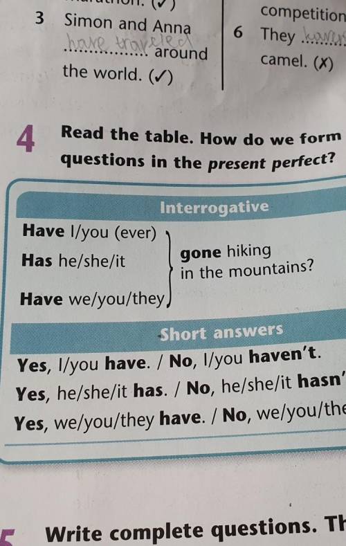 Read the table How do we form questions in present perfect​