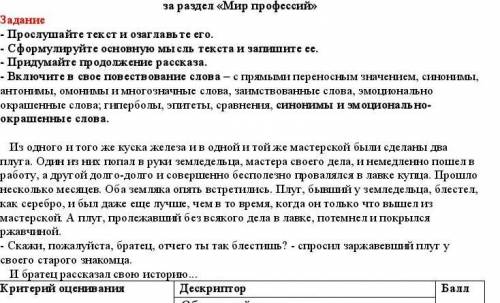 просто продолжите рассказ