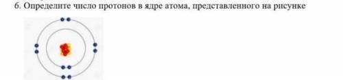 6. Определите число протонов в ядре атома, представленного на рисунке Распределите 