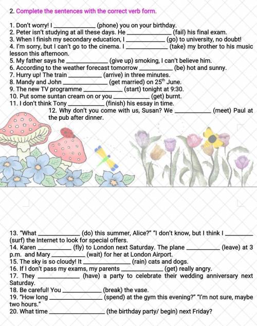 Complete the sentences with the correct verb form.