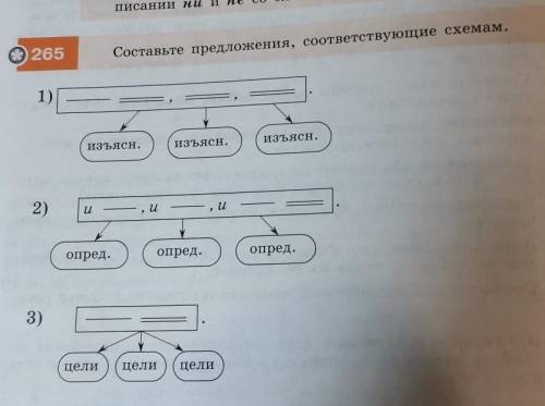 Составьте предложения, соответствующие схемам, 9 класс