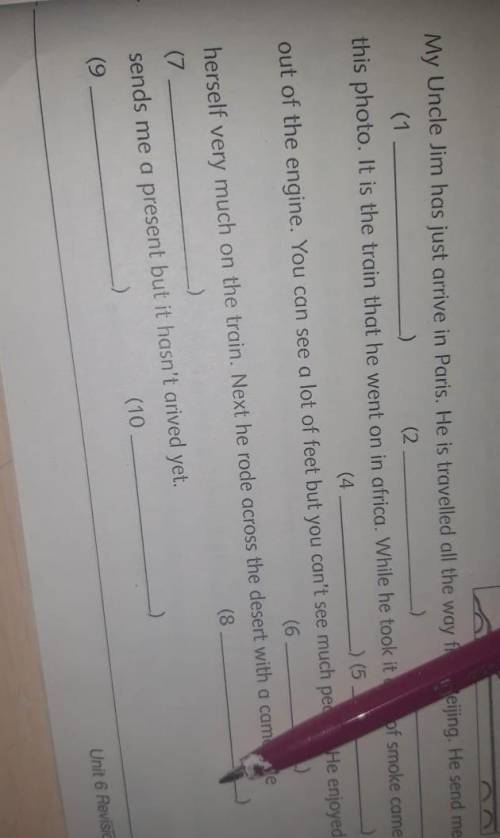 2 Mark has written about his Uncle Jim. Underline his mistakes. Write the correct word in the bracke