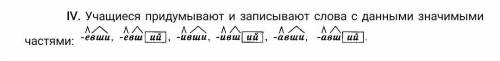 КЛАСС придумать слова с данными значемыми частями:
