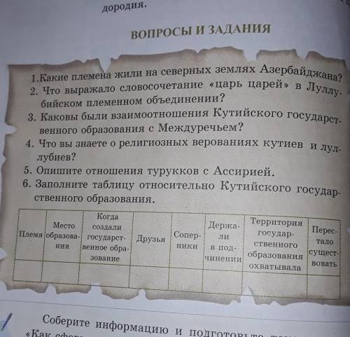 ответить на вопросы по Истории Азербайджана 