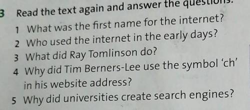 Read the text again and answer the questions текст в профиле и вопросах 