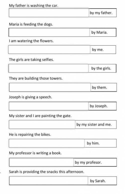 REWRITE THE SENTENCES IN in PASSIVE VOICE . 