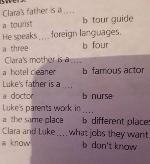 Listen again. Choose the correct answers.