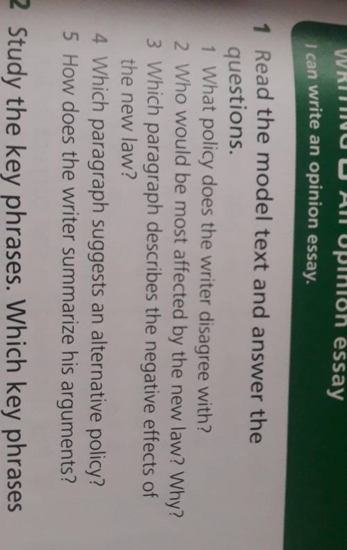Read the model text and answer the questions​