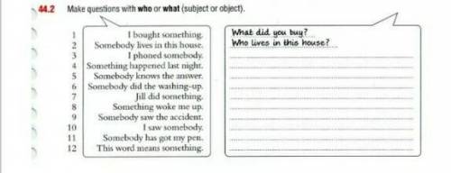 Make questions with who or what (subject or object).