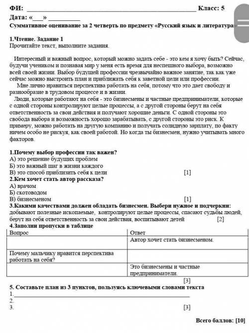 Русский язык соч 5- ты класс
