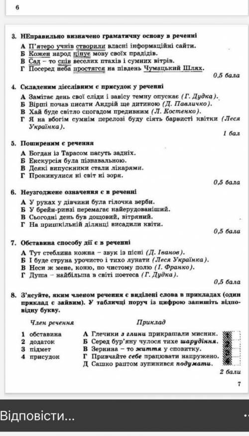 До ть з к.р з укр. мови 1 і 2 варіант