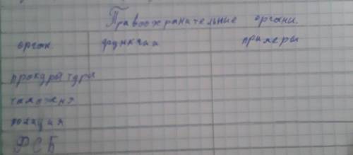 Таблица <<Правоохранительные органы>> 