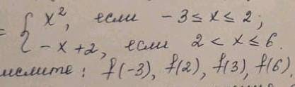 Y=f(x),вычислите: f(-3),f(2),f(3),f(6)