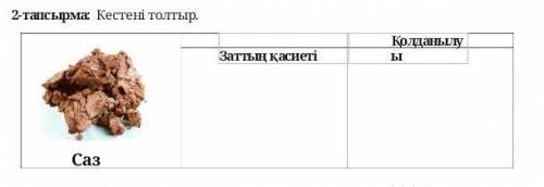 2-тапсырма: Кестені толтыр.