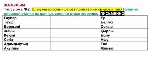 Найдите словосочетания из данных слов