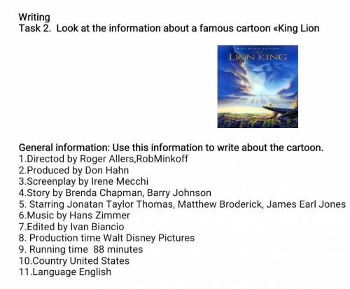Look at the information about a famous cartoon «King Lion