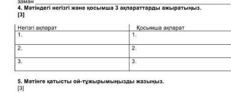 Мәтіндегі негізгі және қосымша 3 табыңыз 