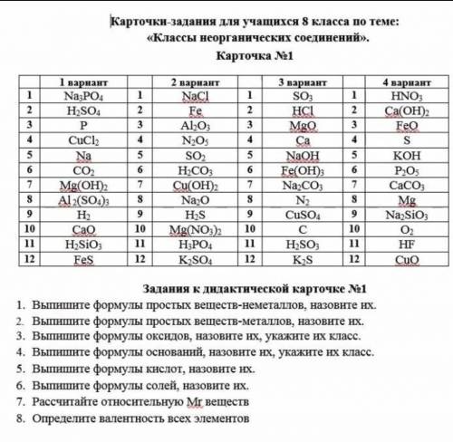 ❤️ 2 ВАРИАНТ И ЗАДАНИЯ К ДИДАЛИЧЕСКОЙ КАРТОЧКЕ 