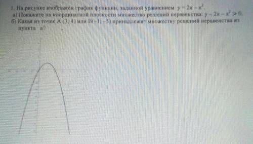 На рисунке изображен график функции ,заданной уравнением у=2х- х в квадрате 