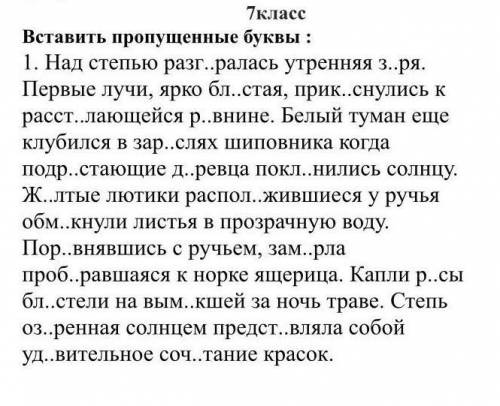 Вставить пропущенные буквы 