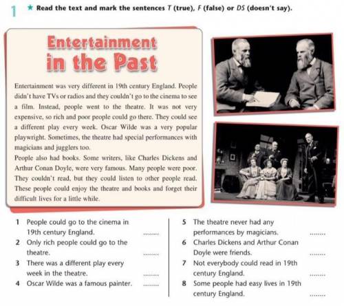 Read the text and mark the statements t and f or ds 
