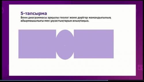 Затем выполните задание: составить диаграмму Венна(сходство и различия в профессии геолога и врача)