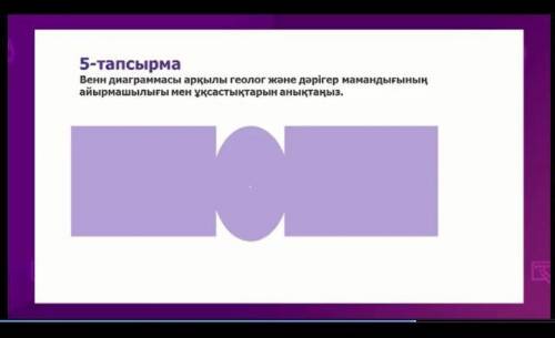 Затем выполните задание: составить диаграмму Венна(сходство и различия в профессии геолога и врача)