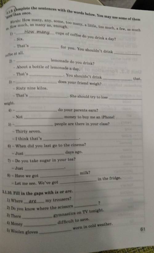 Complete the sentences with the words below . You may use some of, as them more than once