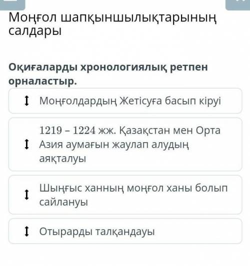 Оқиғаларды хронологиялық ретпен орналастыр 